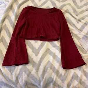 Bell sleeve crop sweater